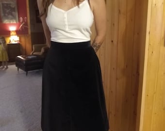 Vintage Black Velvet Western Skirt
