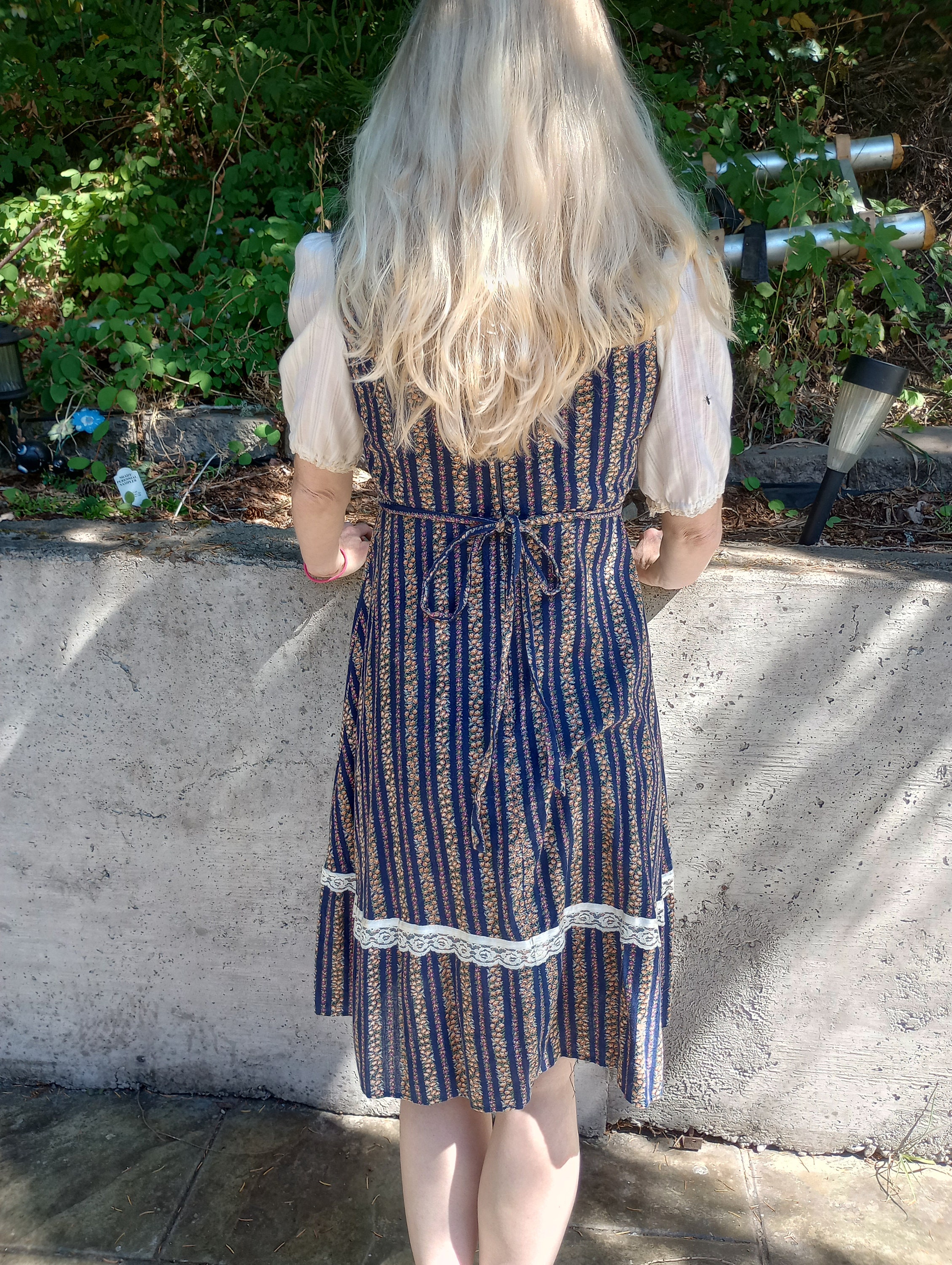 Vintage Blue and White Floral Gunne Sax Style Peasant Dress - Etsy