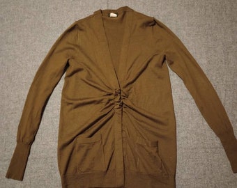 100% Merino wool Cardigan, Olive/Army Green, J. Crew Women's Size Xs