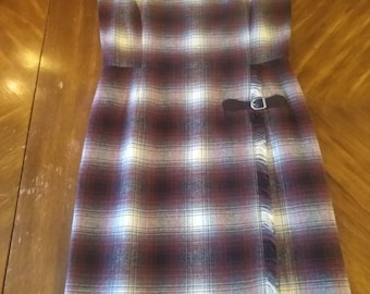 Wool plaid jumper dress. Eddie Bauer women's size 4. No holes or stains.