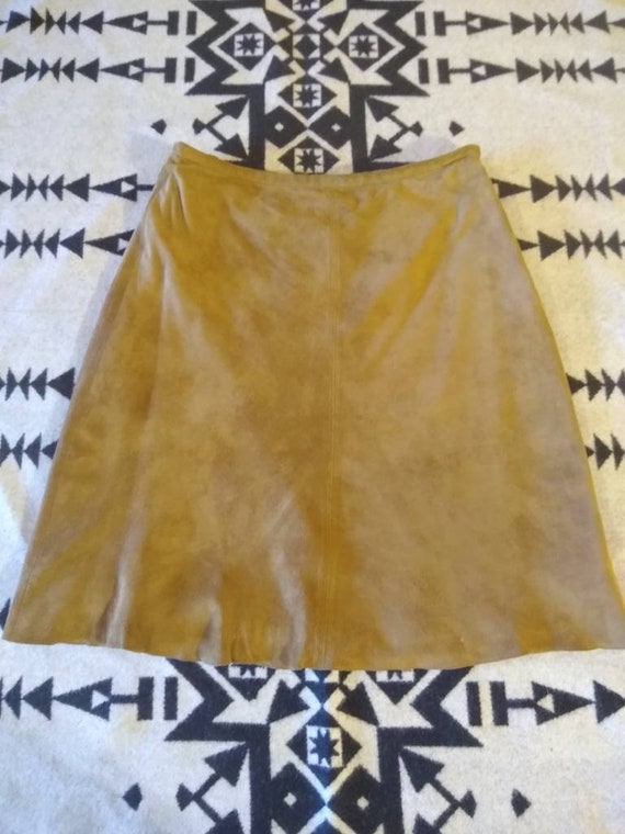 Tan Genuine Suede Leather skirt