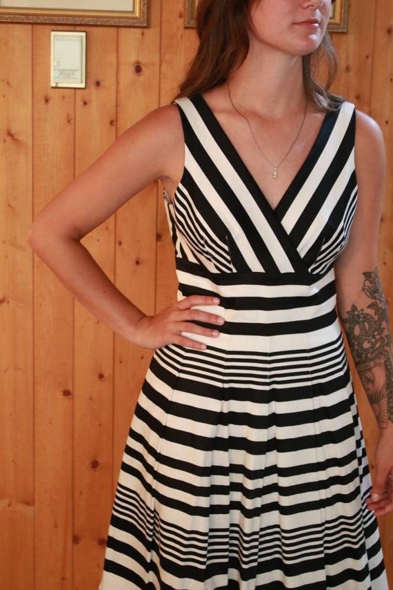 Black and White Striped Dress Size 4. White House- Black Market