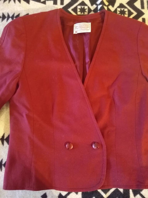 Vintage Pendleton 100% red wool blazer