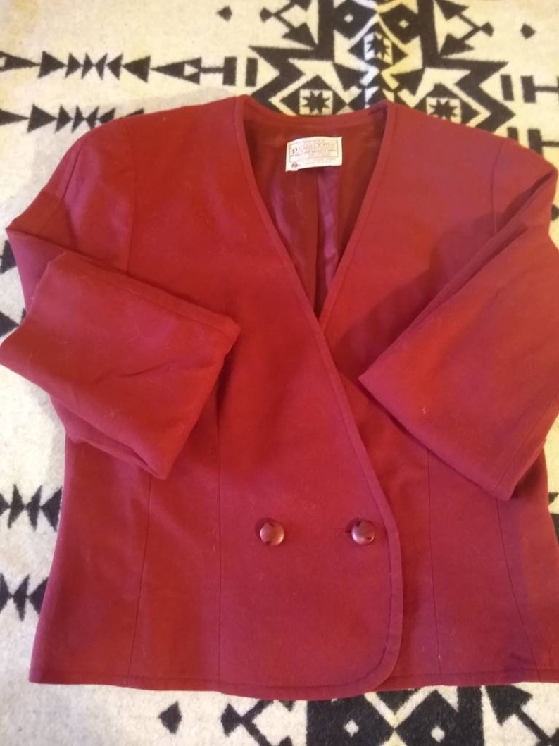 Vintage Pendleton 100% red wool blazer image 6