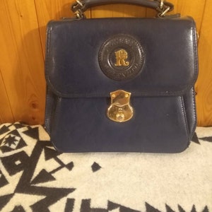Bolso de cuero azul Rosenio Splendid. En buen estado.