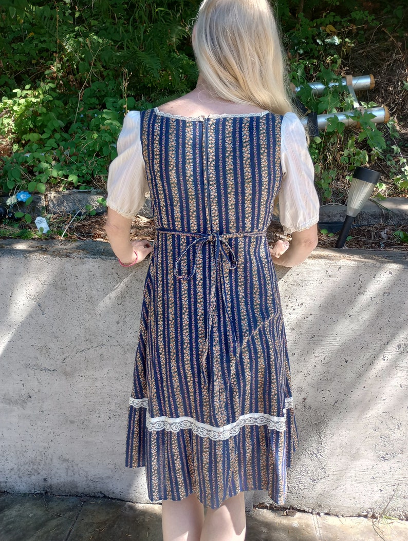Vintage Blue and White Floral Gunne Sax Style Peasant Dress - Etsy