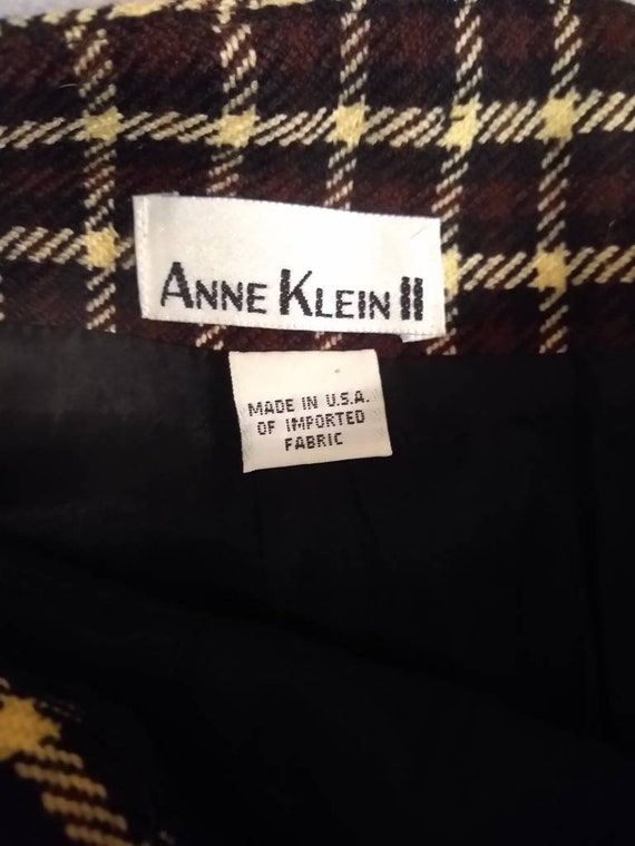 Designer wool Cashmere and silk plaid skirt - image 3