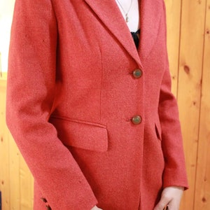 100% Wool, Cashmere, And Angora Orangy Red Women's Size 2 Dress Coat, Talbot's Brand, amazing statement piece, makes any outfit pop.