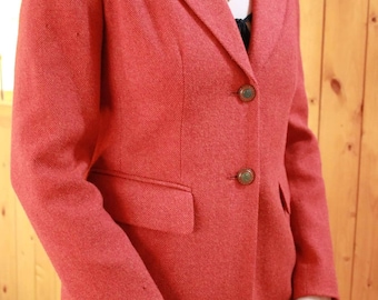 100% Wool, Cashmere, And Angora Orangy Red Women's Size 2 Dress Coat, Talbot's Brand, amazing statement piece, makes any outfit pop.