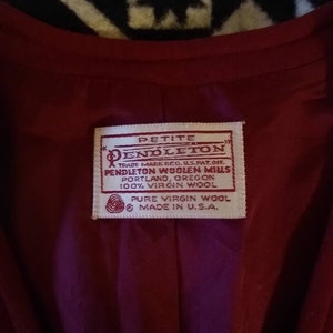 Vintage Pendleton 100% red wool blazer image 3