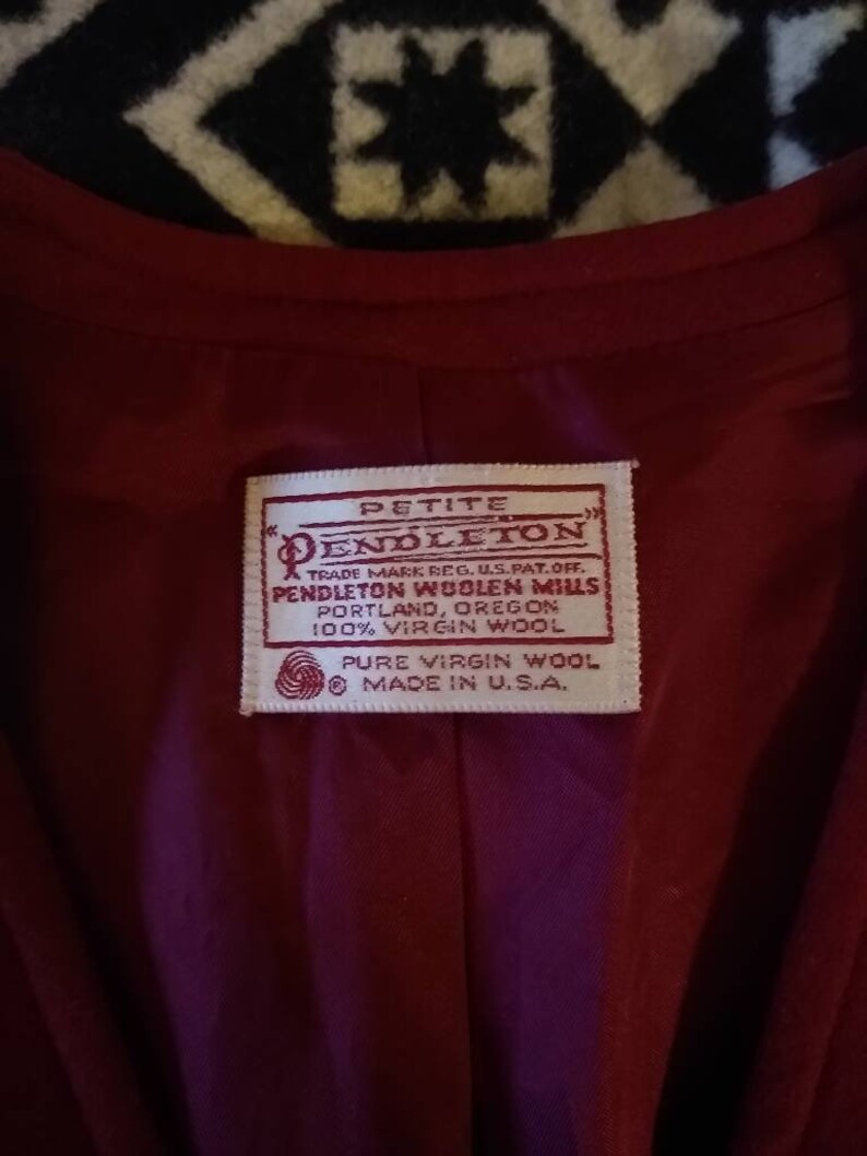 Vintage Pendleton 100% red wool blazer image 3