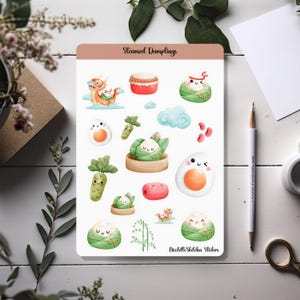 Steamed Dumplings Sticker Sheet for Planner, Bujo, Scrapbooking, and Seasonal Crafts - 067