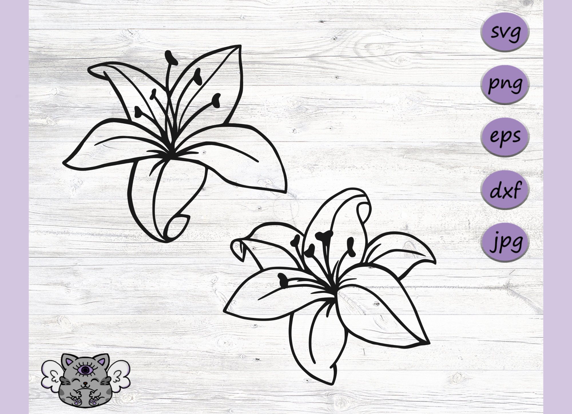 Lily Flower Cut File Stargazer Lily Svg Lily Clipart Tiger - Etsy