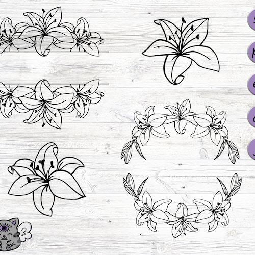 Lily Flower Cut File Bundle Stargazer Lily Svg Tiger Lily Etsy