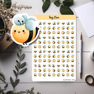 Hoja de pegatinas de abejorros para planificadores, bujos, álbumes de recortes y manualidades de temporada - 096