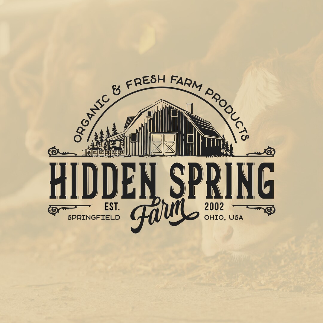 Customizable Farm Logo Design: Vintage Barn, Ranch Style - Etsy