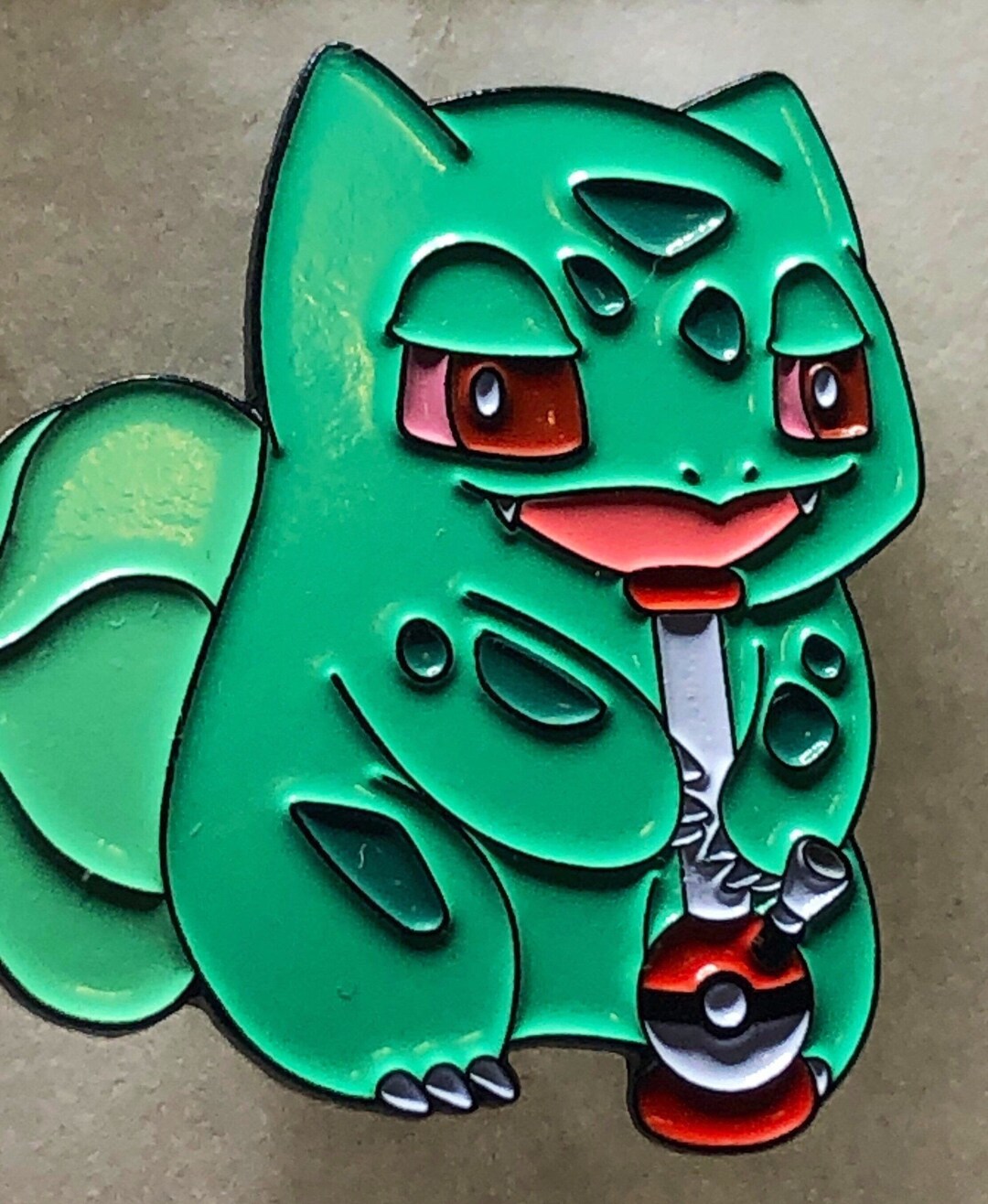 Bulbasaur Smoking Bong Enamel Pin Soft Enamel Pin Etsy