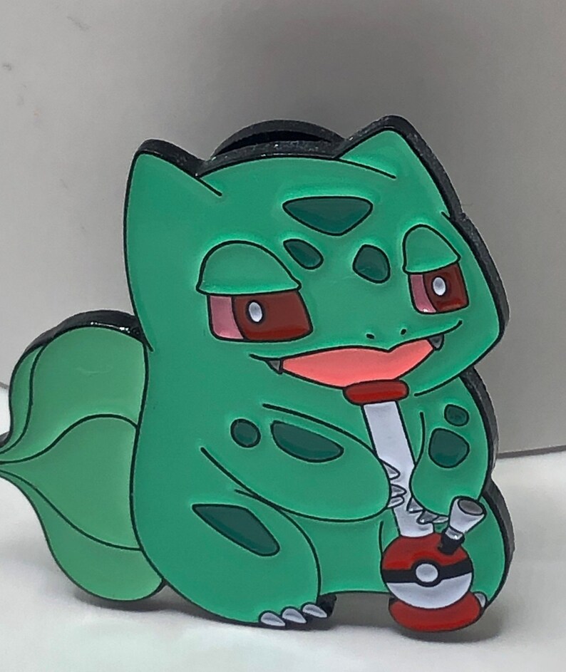 Bulbasaur Smoking Bong Enamel Pin Soft Enamel Pin Etsy