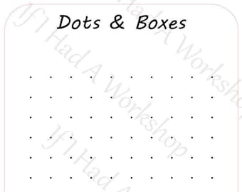 Printable Dots and Boxes Game Small Board Game 2 Quick - Etsy