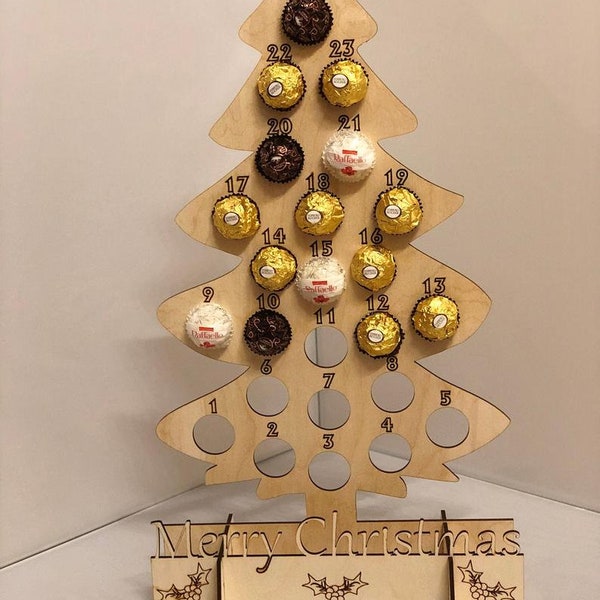 DIGITAL FILE Advent Tree, fits Ferrero Rocher Digital download vector file .svg .dxf .pdf .png