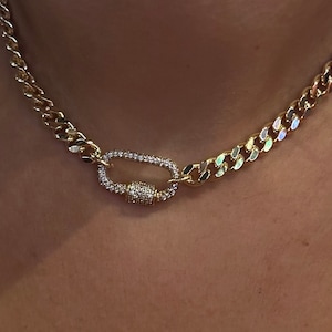 14K vergulde dikke choker | Gouden dikke ketting| Choker met karabijnsluiting| Nieuwe goudcollectie| Chucky-ketting| Dikke gouden choker| Cadeau voor haar