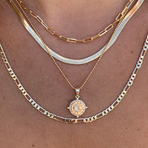18K Gold filled dainty necklace| Gold beaded necklace| Gold filled dainty necklace| Layering necklace| Dainty beaded necklace| Moon necklace