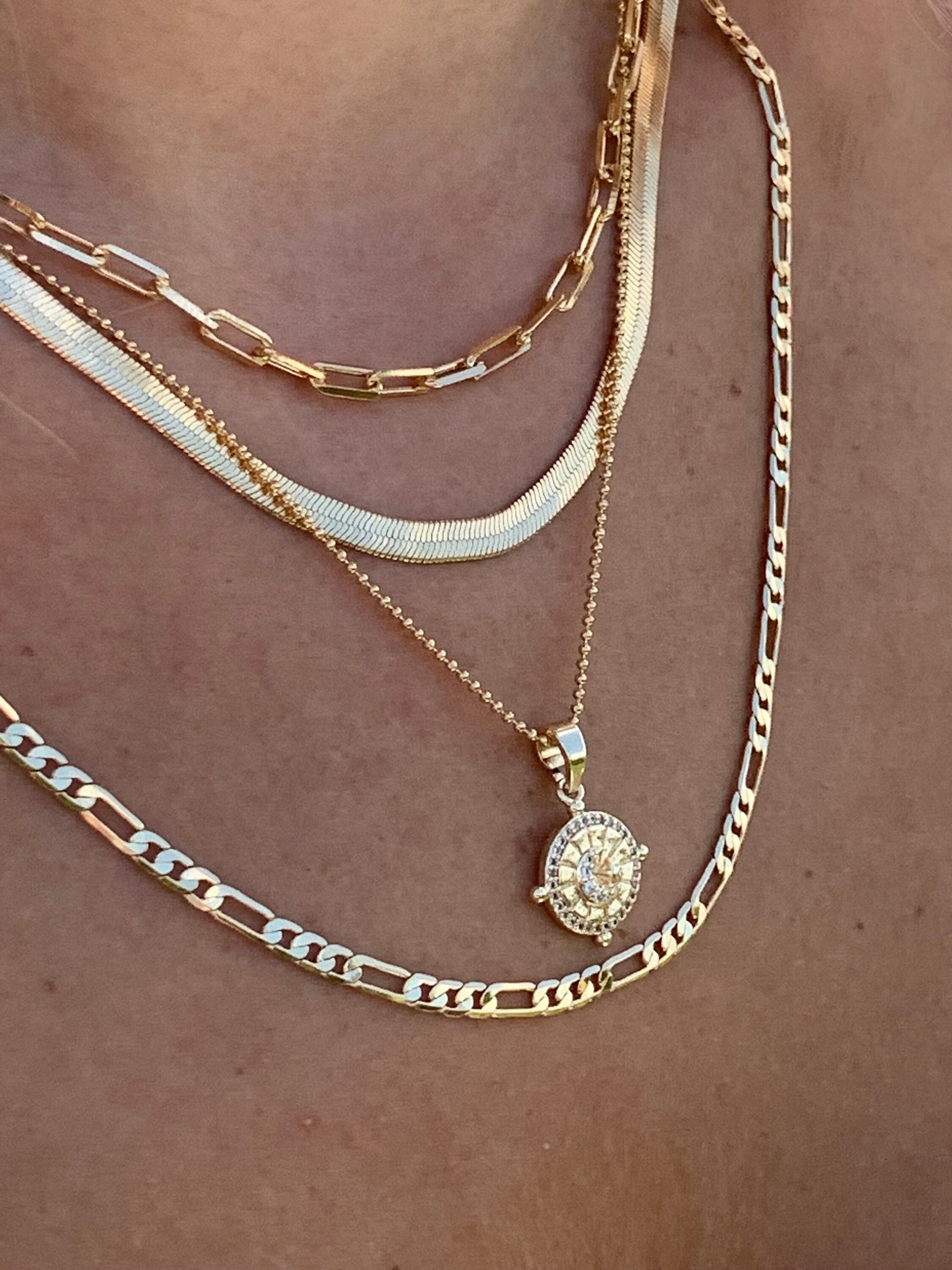 18K Gold filled dainty necklace Gold beaded necklace Gold Etsy