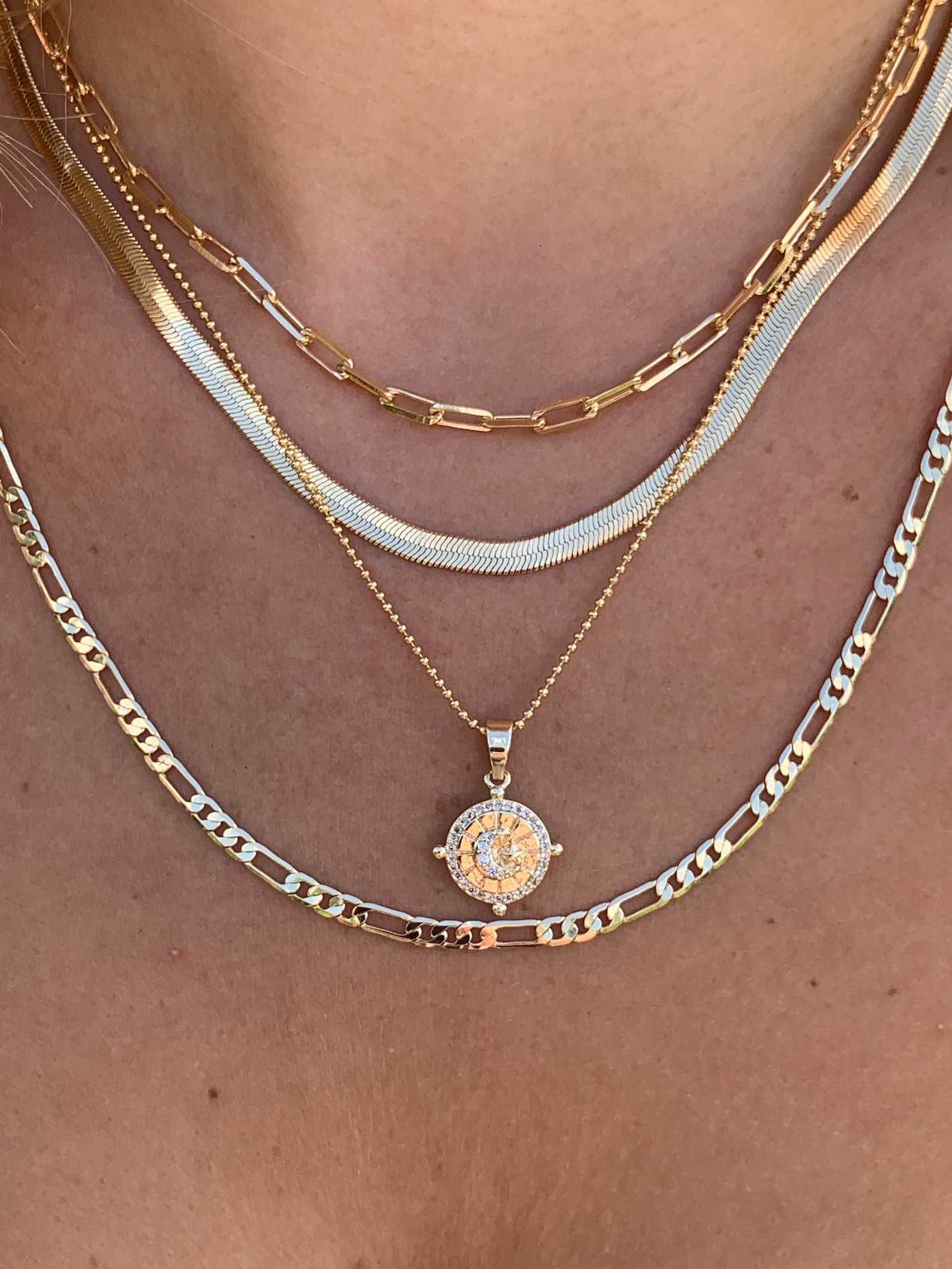 18K Gold filled dainty necklace Gold beaded necklace Gold | Etsy