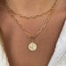18 k Gold-filled link necklace|Thick chain 18 K Gold filled| Evil Eye necklace| Layered Link Chain|Paper clip chain 