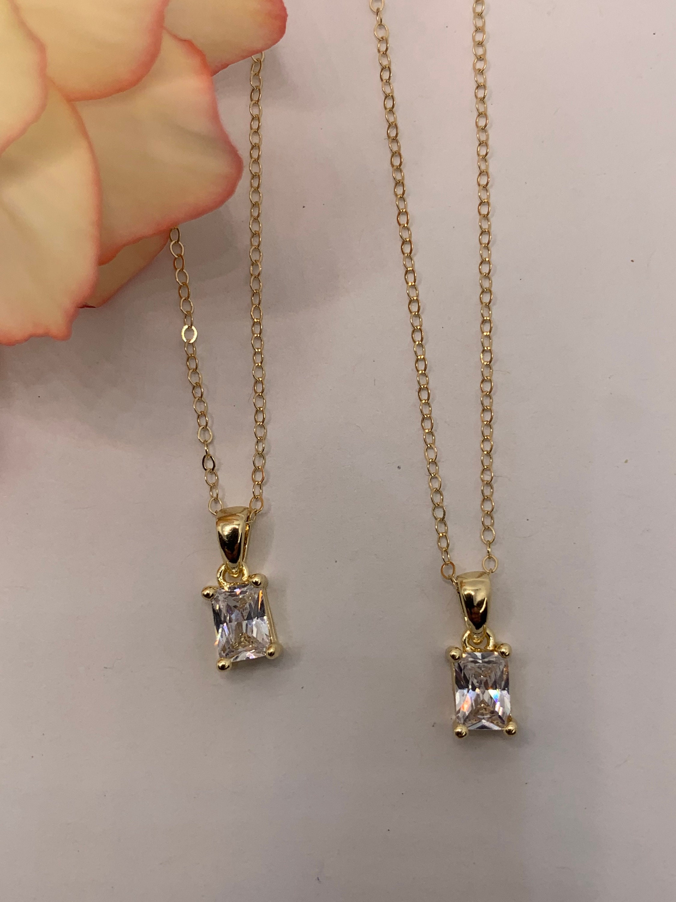 Dainty GOLDFILLED Sparkly chain necklace Dainty Goldfilled Etsy