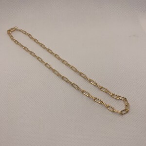 18k Gold filled link choker| 18k paper clip chain| 18 k chain 14 inches| Gold link choker| Gold evil eye charm necklace| Gold chain choker