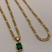 Gold filled Figaro necklace| Thick gold figaro chain| Emerald cz necklace| Gold-filled necklace| Gold figaro chain| Layering chain