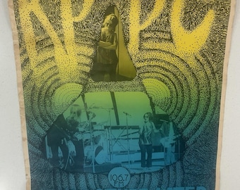 Poster psichedelico vintage di KPPC 106.7 FM - Grande Fratello, fine anni '60, 23" x 29".