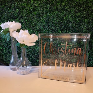 Personalized Acrylic Wedding Card Box I Wedding Card Box I Clear Wedding Card Box I Custom Acrylic Wedding Card Box