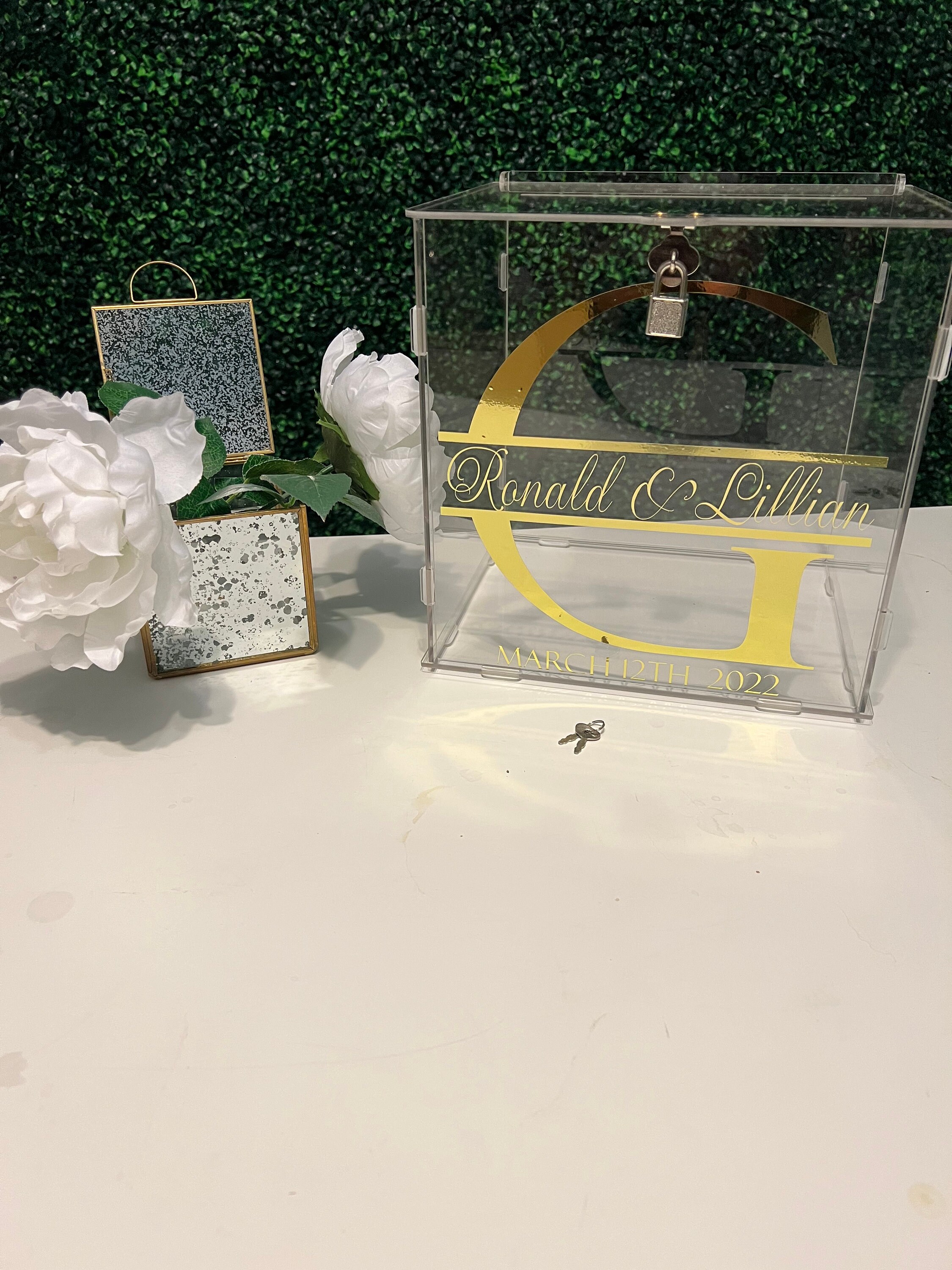 Custom Acrylic Wedding Card Box With Lock I Wedding Card Box I ...