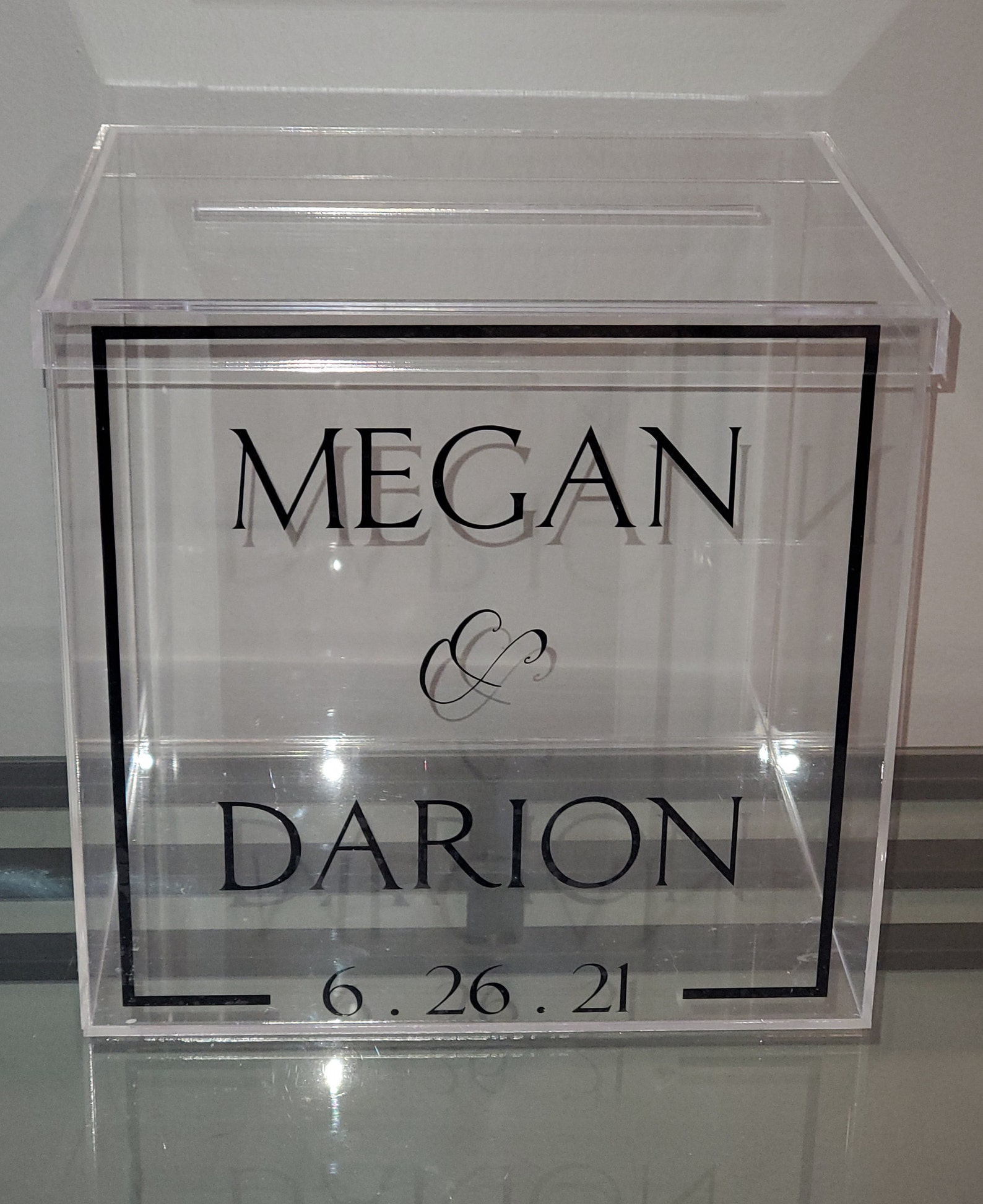 Personalized Acrylic Wedding Card Box I Wedding Card Box I Clear
