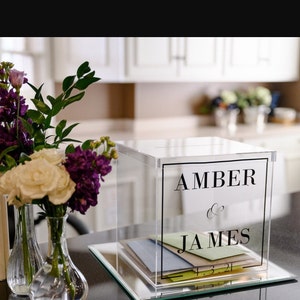 Personalized Acrylic Wedding Card Box I Wedding Card Box I Clear Wedding Card Box I Custom Acrylic Wedding Card Box