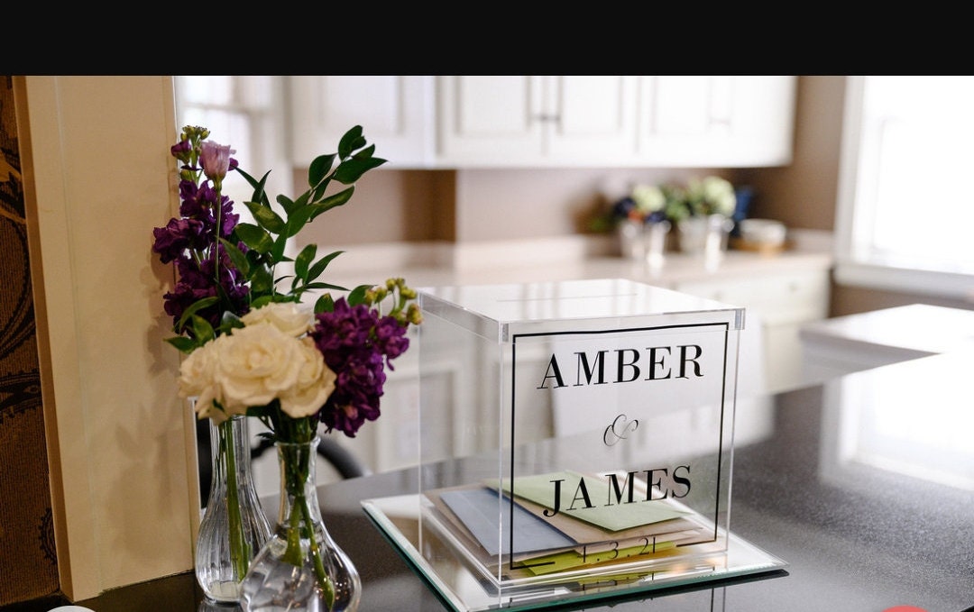 Personalized acrylic card box Etsy