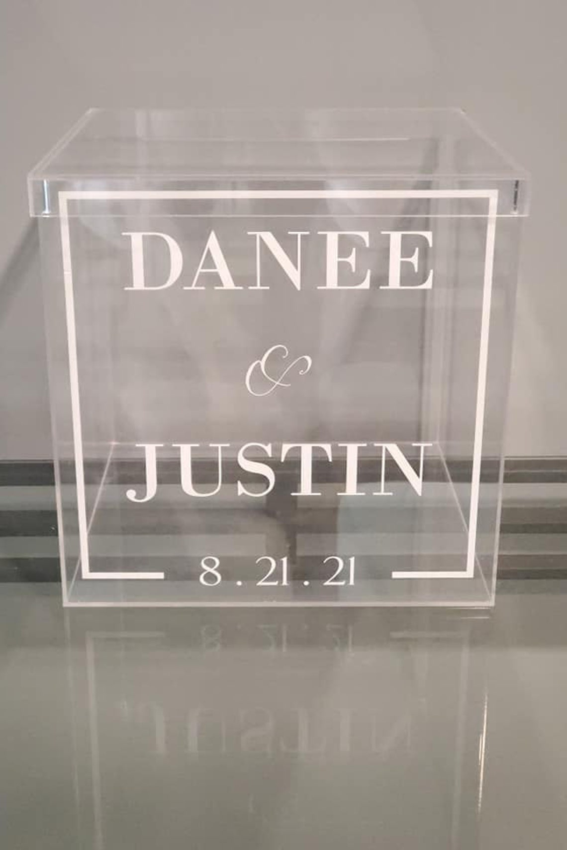 Personalized Acrylic Wedding Card Box I Wedding Card Box I Etsy