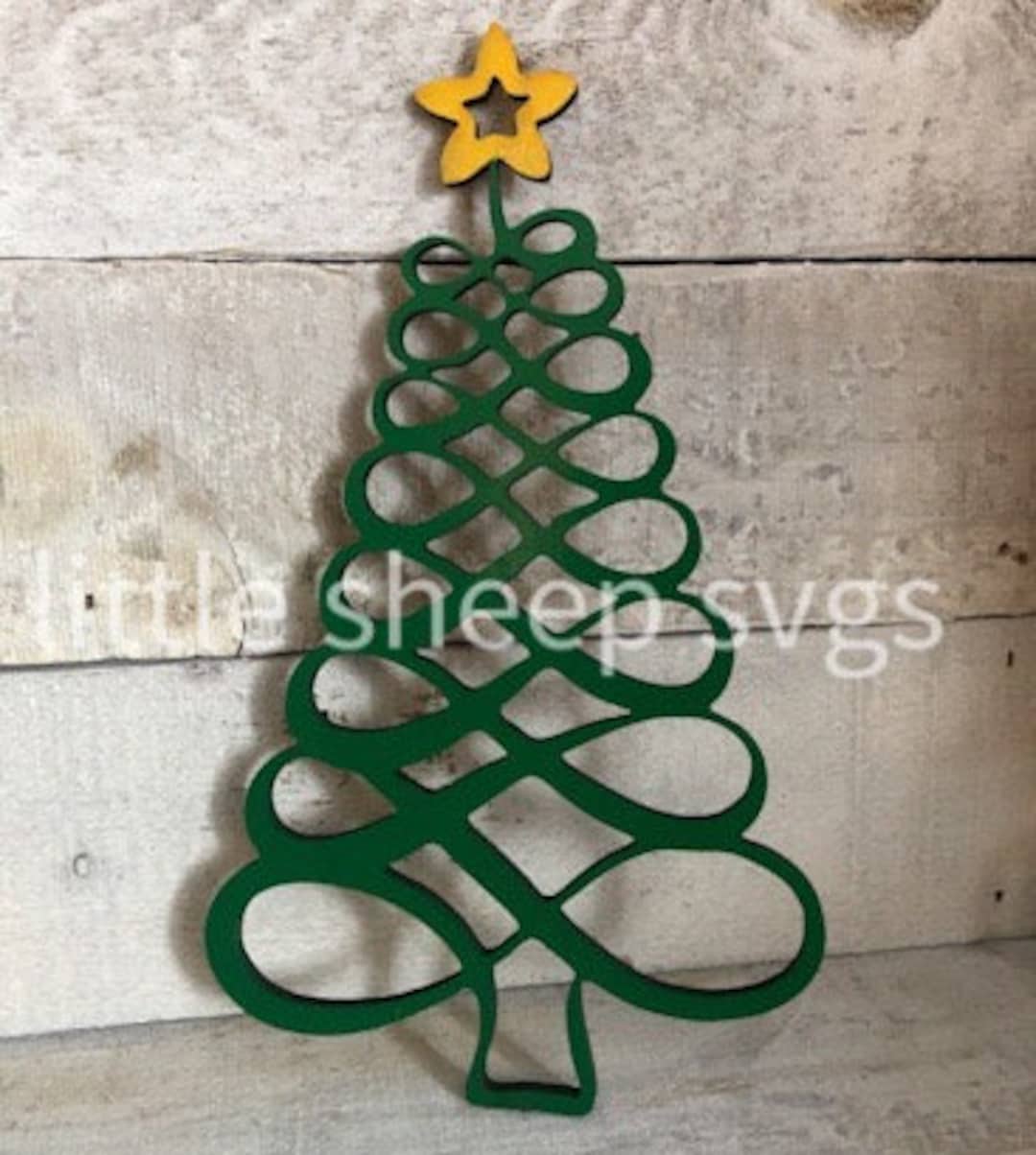 Ribbon Christmas Tree SVG for Laser Cut Etsy