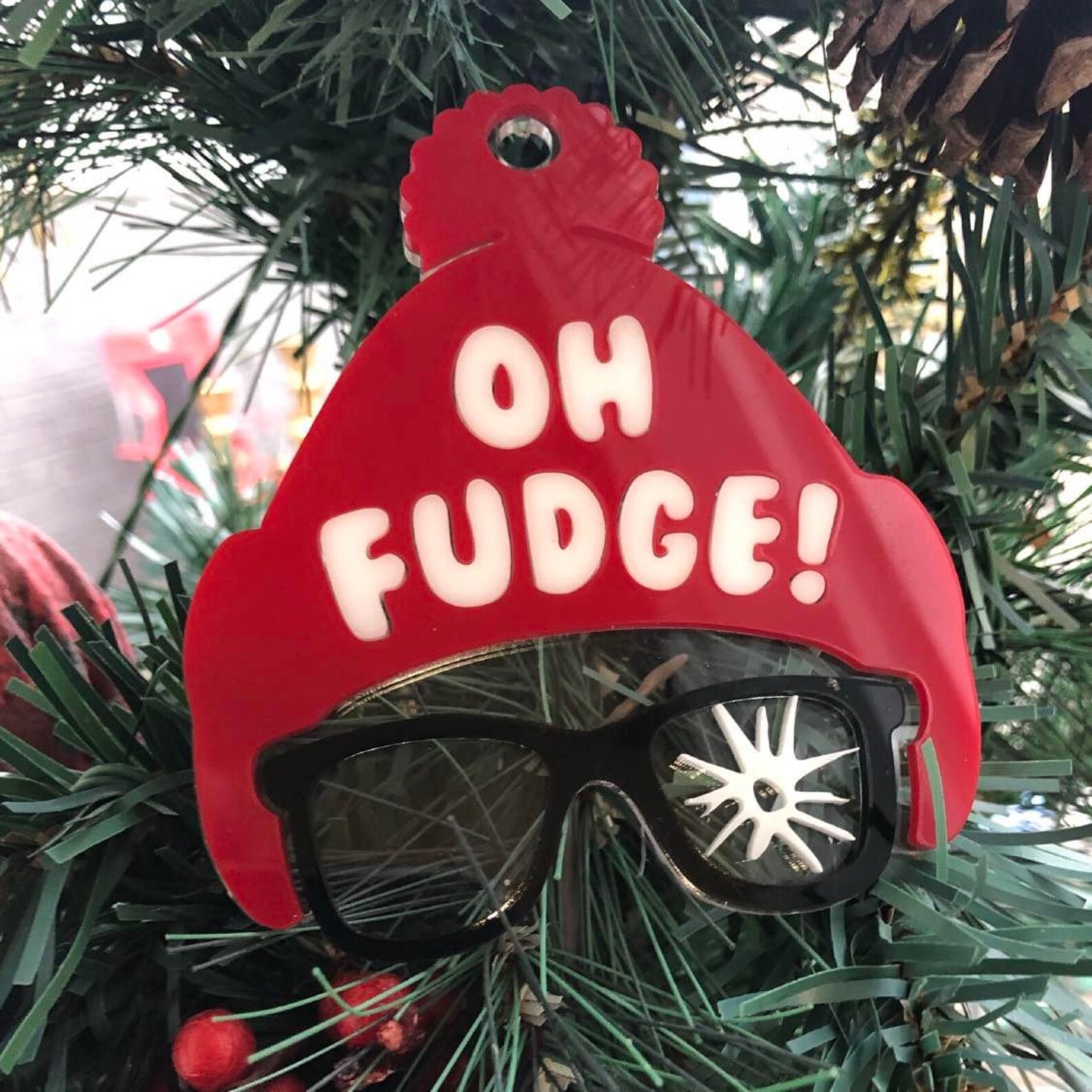 A Christmas Story Hat Broken Glasses Layered Ornament Digital Etsy