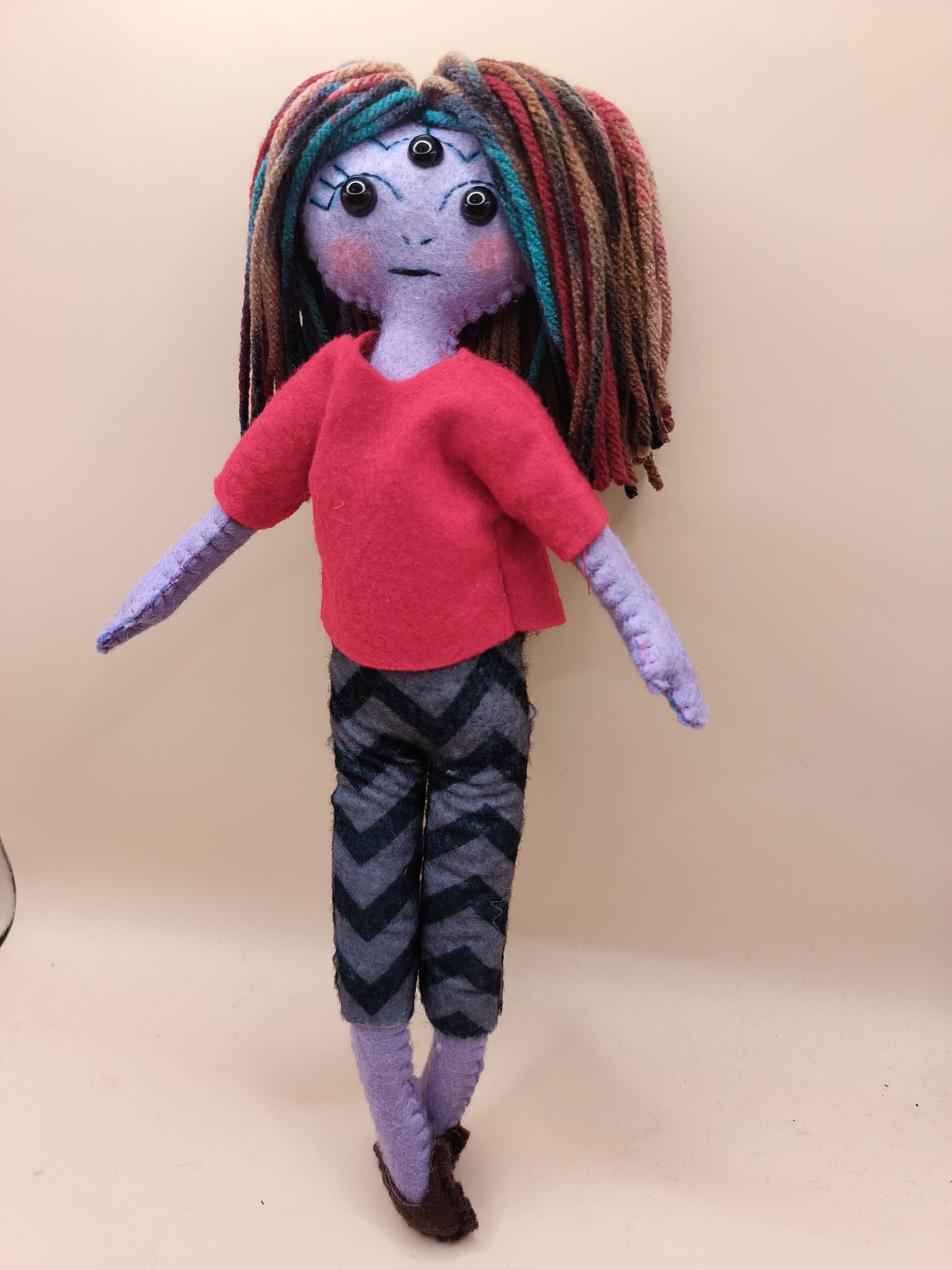 Alien Girl Nova, Felt Doll, OOAK Felt Art Doll Alien Girl - Etsy