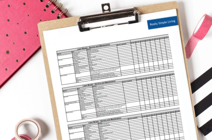 Lawn Mower Maintenance Schedule, PDF Template (instant Download) - Etsy