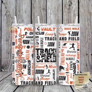 Track & Field Cut Out Tumbler, Track Tumbler, Track Coach Gift, Personalized Track Tumbler, Sublimation Tumbler, Made to Order, Choose Color
