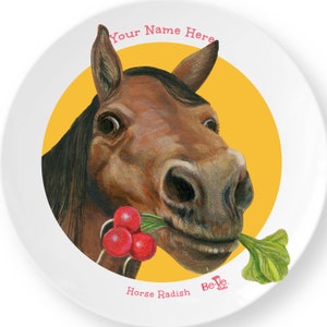 Personalized Horse Plate For Children, Meet Horse Radish, Educational Dinnerware For Kids, Equestrian Dinner Plate, Fun Tableware for Kids