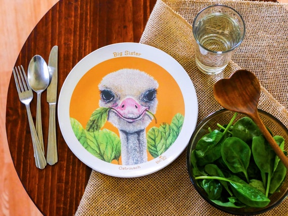 Personalized Ostrich Plate for Kids Meet Ostrinach Children s