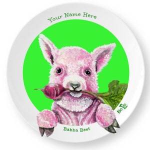 Personalized Children&#39;s Lamb Plate Meet Babba Beet, BPA Free Tableware Children, Kids Educational Dinnerware, Vegan Dishes, Gift for Kids