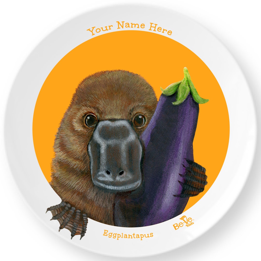 Personalized Platypus Plate Mug Set, Kids Plastic Plate, Children's Fun