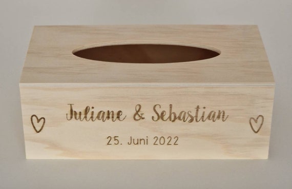 SKL Home Taschentuchbox-Abdeckung 'Harmonie' - Holz-Deko Mit Libellen-Motiv, 14.6x13.3 Cm
