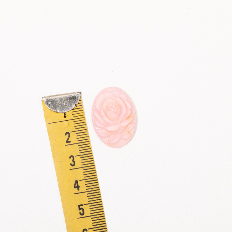 Pink Rose Cameo Vintage Pink Oval Rose Cameo 2 Pcs 25x18mm